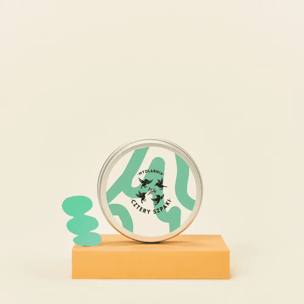 4 Szpaki - Okrągła puszka na szampon/odżywkę kremowo-miętowa — miniatura 2