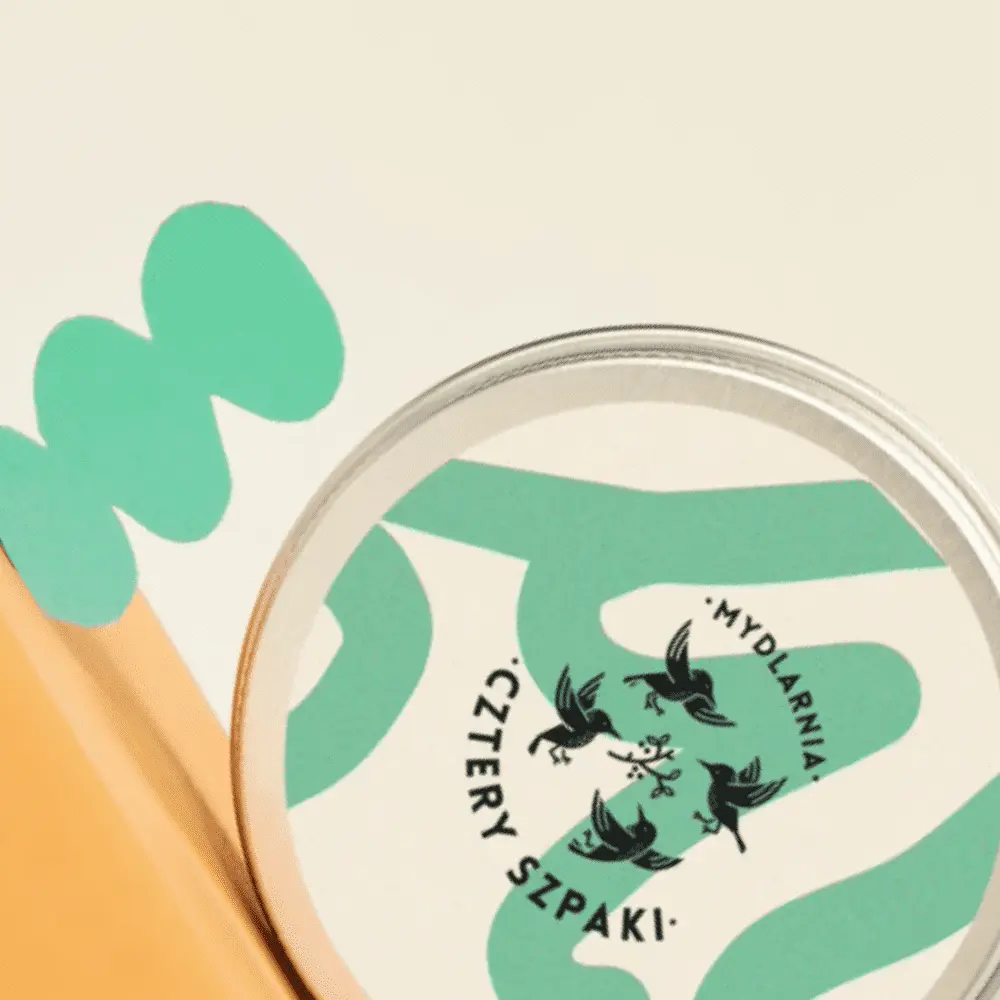 4 Szpaki - Okrągła puszka na szampon/odżywkę kremowo-miętowa — miniatura 3