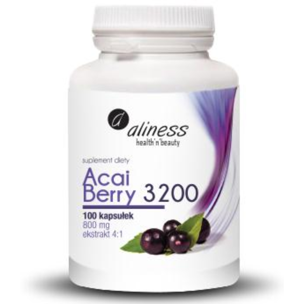 Acai Berry 3200 Aliness – ekstrakt 4:1, acerola, chrom, 100 kaps.