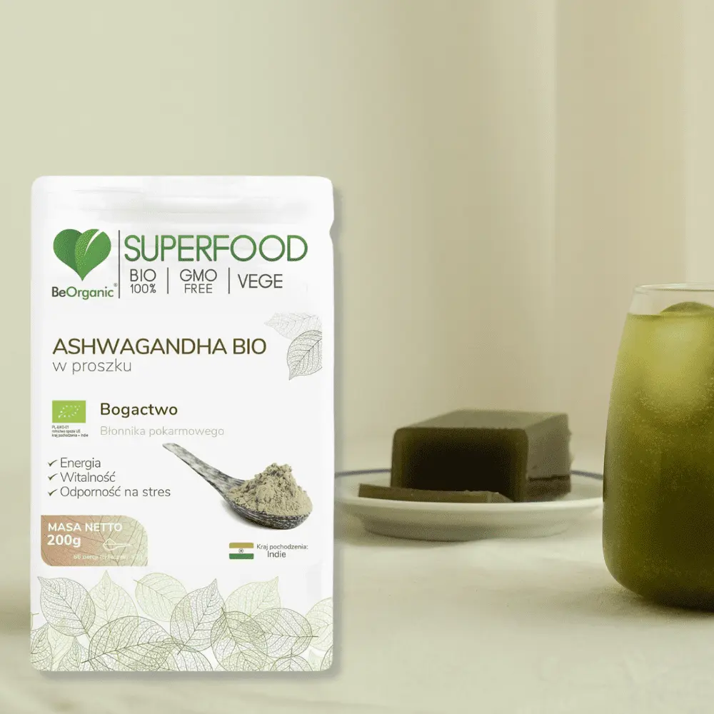 Ashwagandha BIO BeOrganic w proszku – naturalny adaptogen dla Twojego spokoju — miniatura 3