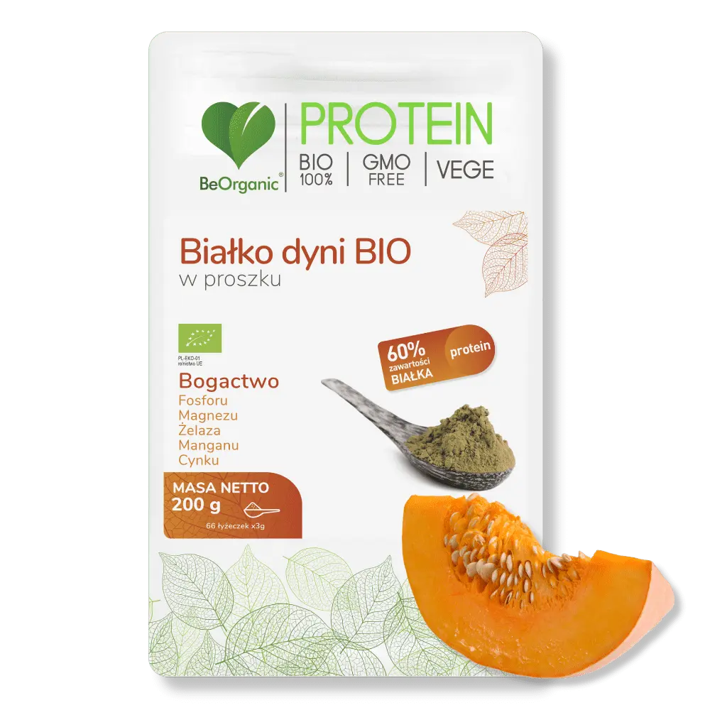 BeOrganic Białko dyni BIO w proszku 200g — miniatura 2