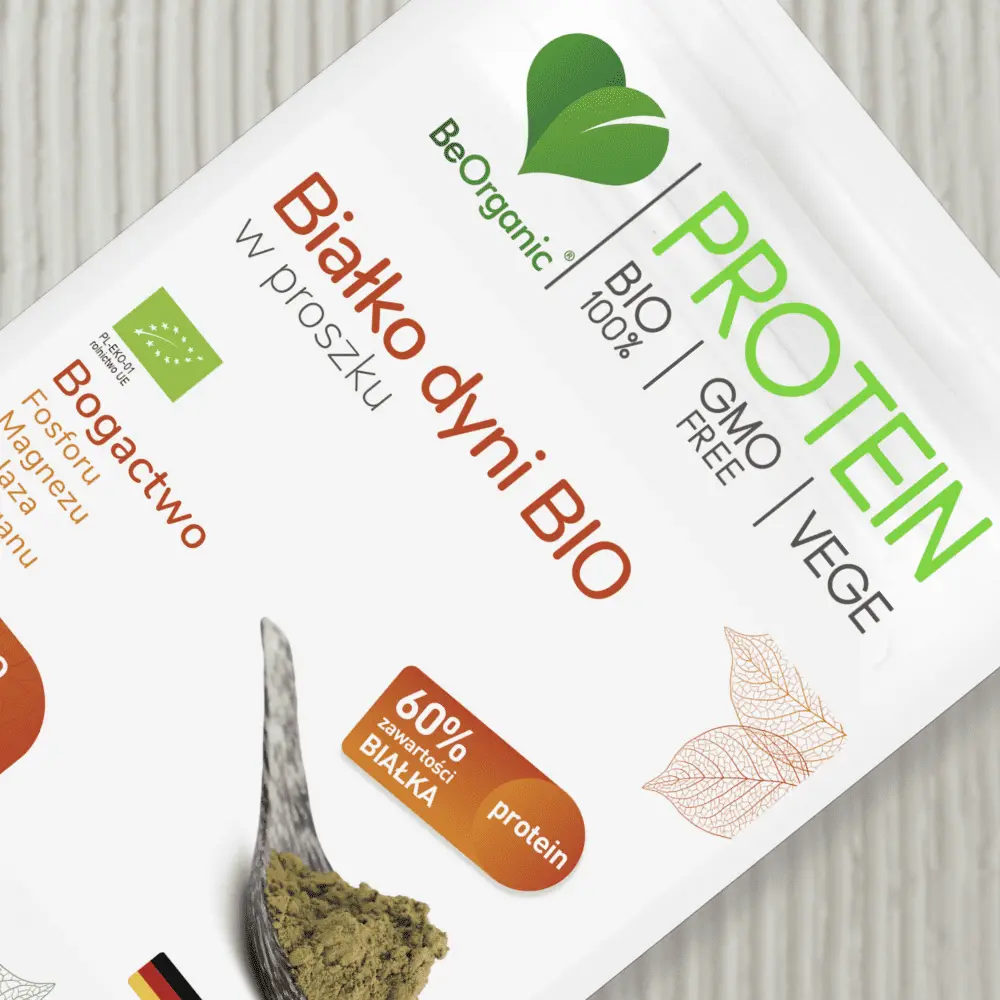 BeOrganic Białko dyni BIO w proszku 200g — miniatura 3