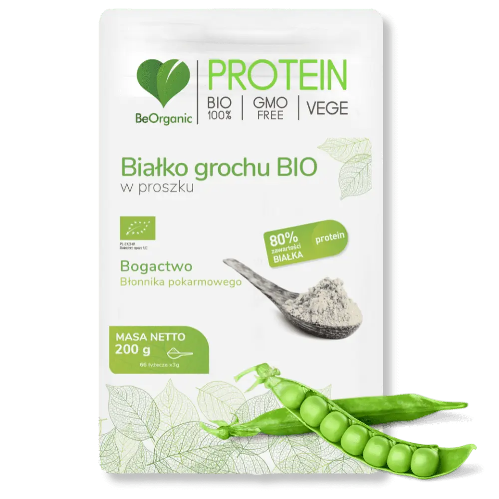 BeOrganic, Białko Grochu 80% BIO w proszku 200g — miniatura 2