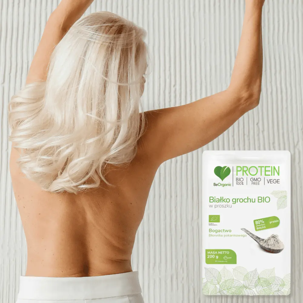 BeOrganic, Białko Grochu 80% BIO w proszku 200g — miniatura 4