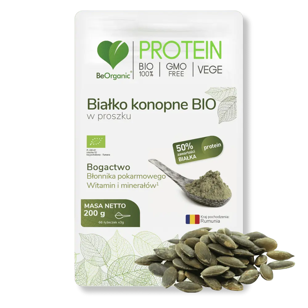 BeOrganic Białko konopne BIO w proszku 200g — miniatura 2