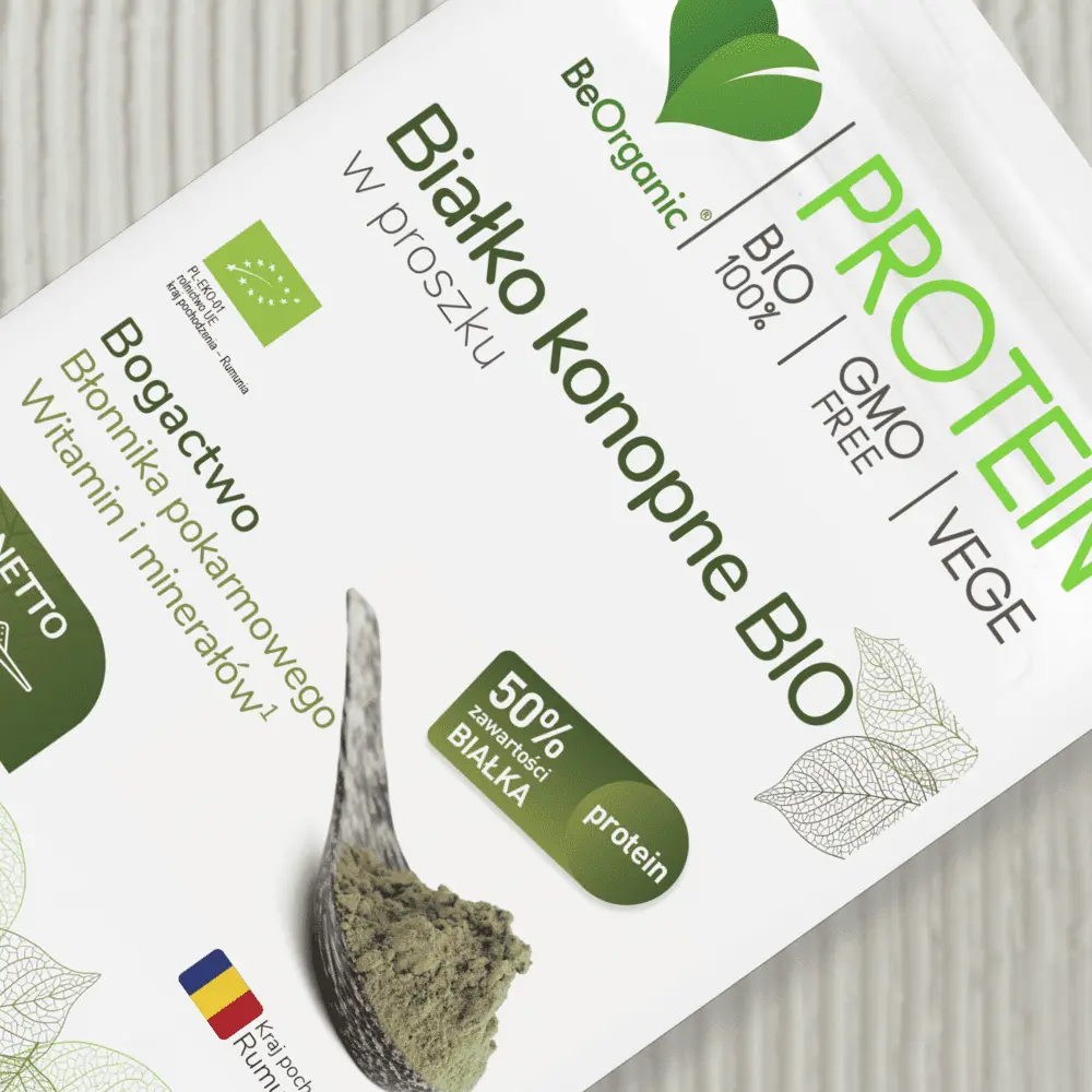 BeOrganic Białko konopne BIO w proszku 200g — miniatura 3