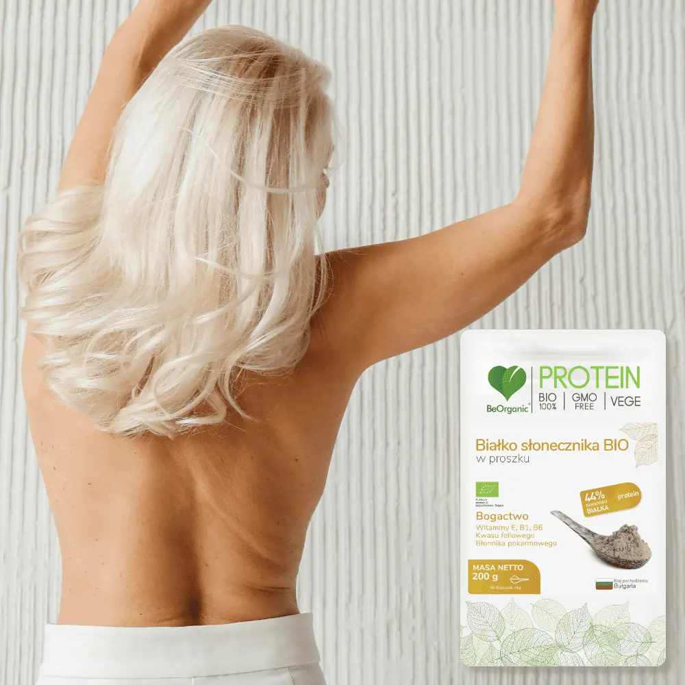 BeOrganic Białko słonecznika BIO w proszku 200g — miniatura 3