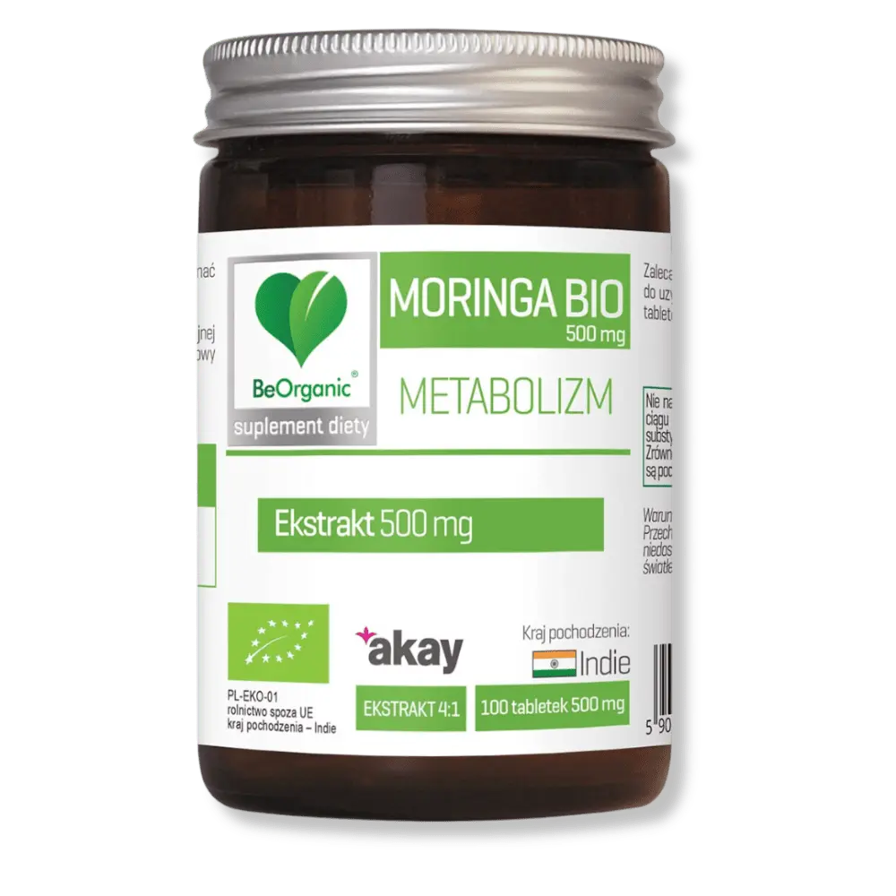 BeOrganic Metabolizm Moringa ekstrakt BIO, 500mg od Medicaline — zdjęcie 1