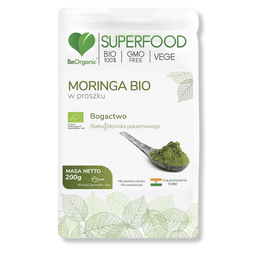 BeOrganic Moringa BIO w proszku 200g od Medicaline — zdjęcie 1