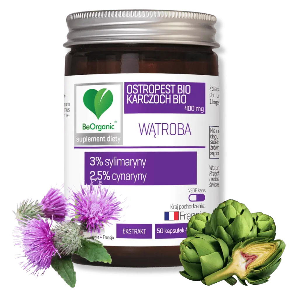 BeOrganic Wątroba Ostropest BIO 3% + Karczoch BIO 2,5%,  400mg od Medicaline — miniatura 3