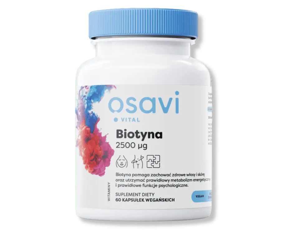 Biotyna 2500 μg od OSAVI Witamina Piękna - Twoje Zdrowe Włosy, Skóra i Paznokcie — miniatura 2