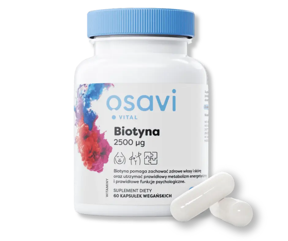 Biotyna 2500 μg od OSAVI Witamina Piękna - Twoje Zdrowe Włosy, Skóra i Paznokcie — miniatura 3