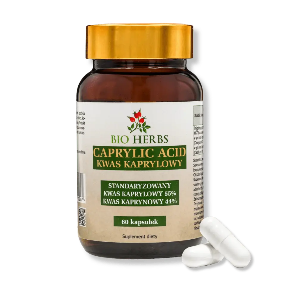 Caprylic Acid - kwas kaprylowy 60 kapsułek od Bio Herbs — miniatura 2