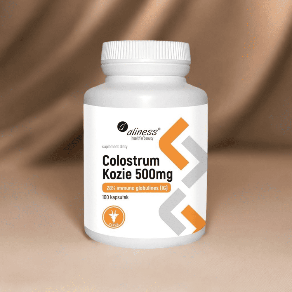 Colostrum Kozie IG 28% – 500 mg, 140 mg Immunoglobulin, 100 kaps. Aliness — miniatura 2