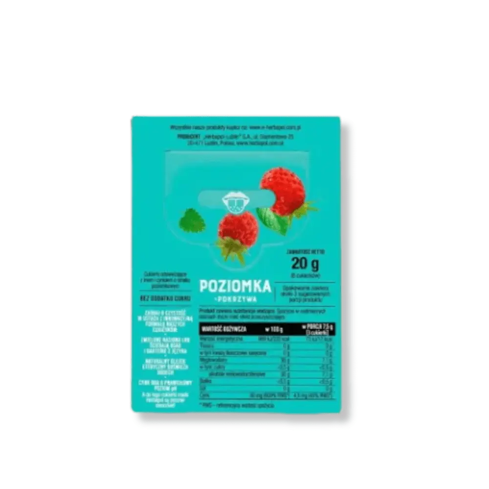 Cukierki Czyszczące Język o Smaku Poziomki z Pokrzywą - Herbapol — miniatura 2