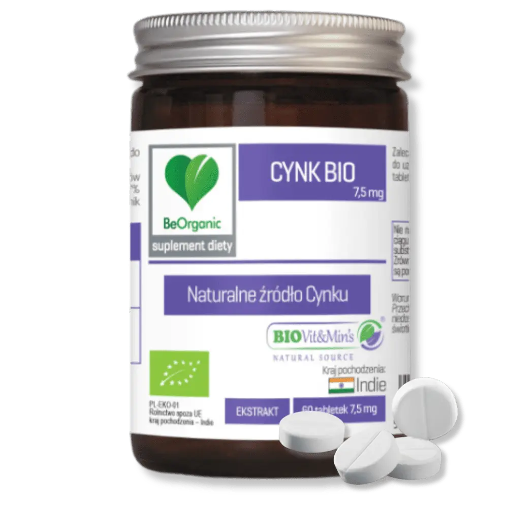 Cynk BIO BeOrganic w tabletkach – dla zdrowych włosów, skóry i odporności — miniatura 2