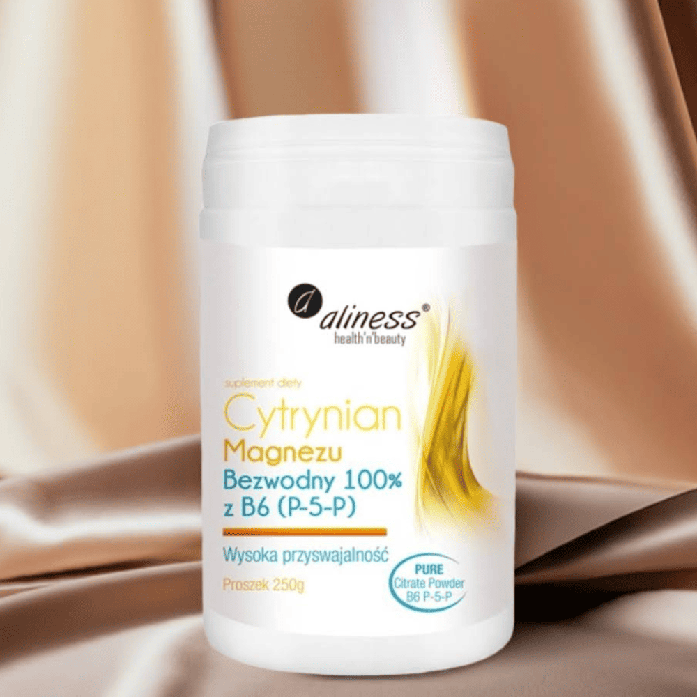 Cytrynian Magnezu B6 P-5-P PROSZEK - 187,5/375 mg Magnezu, 250g (200 porcji) | Aliness - Energia, Nerwy, Koncentracja — miniatura 2