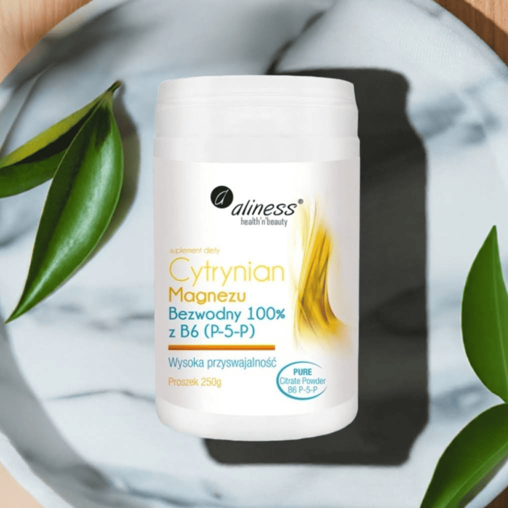 Cytrynian Magnezu B6 P-5-P PROSZEK - 187,5/375 mg Magnezu, 250g (200 porcji) | Aliness - Energia, Nerwy, Koncentracja — miniatura 3
