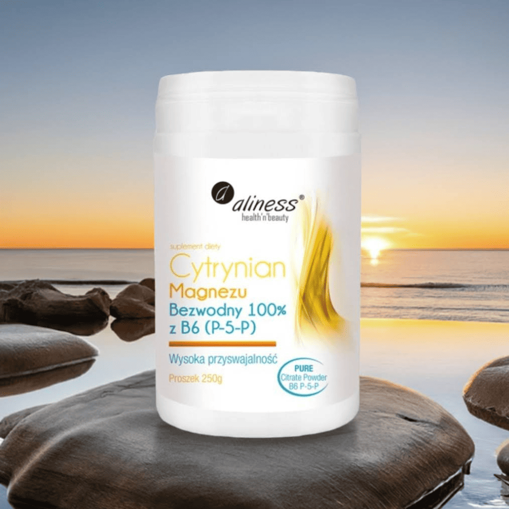 Cytrynian Magnezu B6 P-5-P PROSZEK - 187,5/375 mg Magnezu, 250g (200 porcji) | Aliness - Energia, Nerwy, Koncentracja — miniatura 4