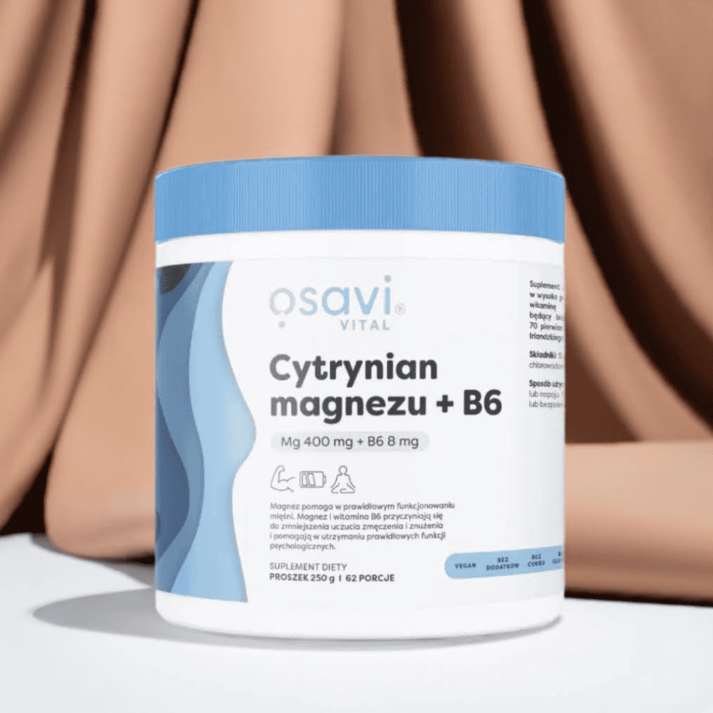 Cytrynian Magnezu + B6 - Proszek 400 mg Magnezu, 250 g | OSAVI - Energia, Spokój, Nerwy — miniatura 2