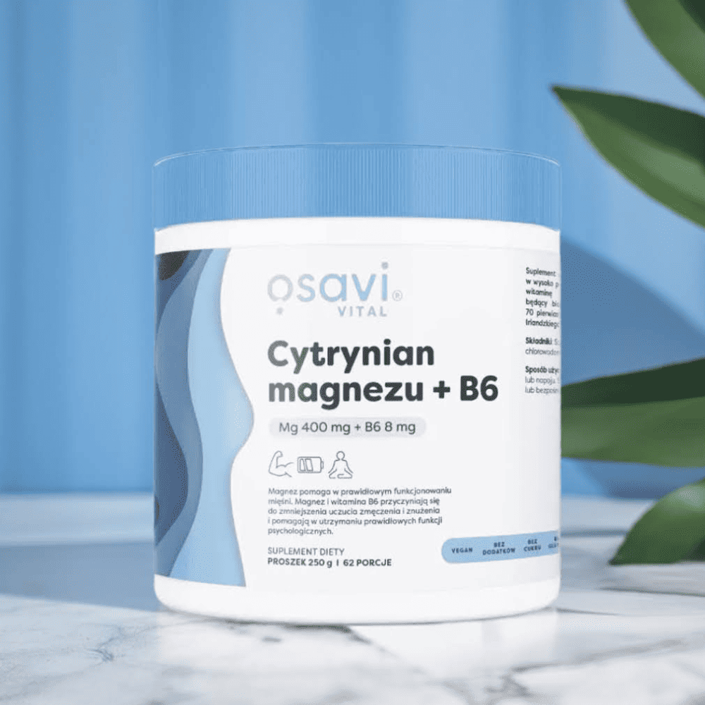Cytrynian Magnezu + B6 - Proszek 400 mg Magnezu, 250 g | OSAVI - Energia, Spokój, Nerwy — miniatura 3