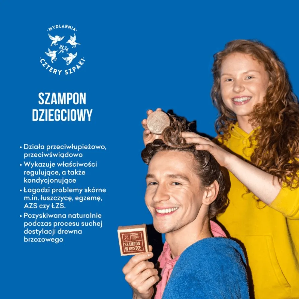 Dziegciowa Potęga 4 Szpaki - Szampon w kostce dla zdrowej skóry głowy — miniatura 3