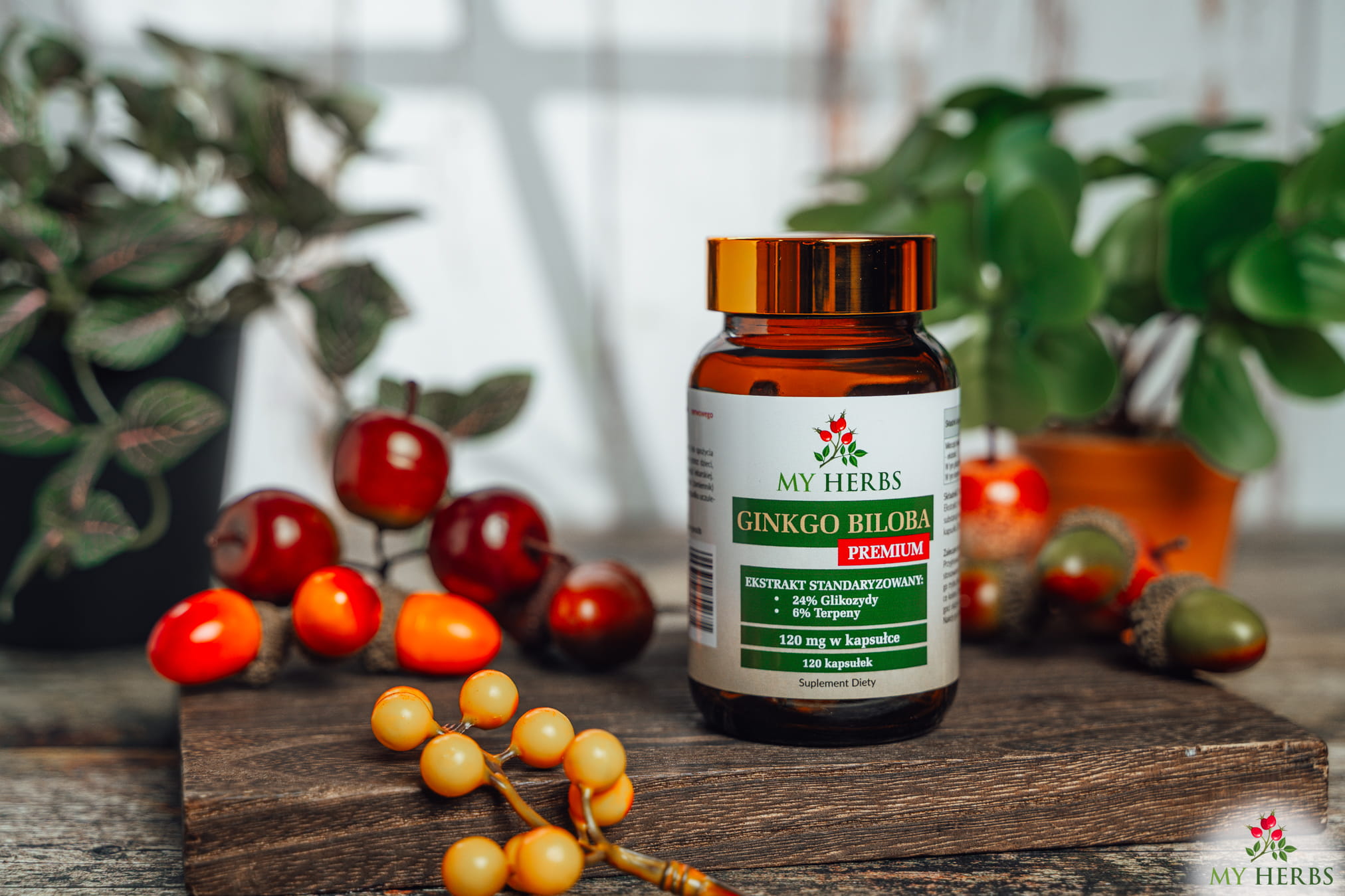 Ginkgo Biloba Premium 120 kapsułek Bio Herbs – moc natury dla Twojego mózgu i serca — miniatura 4