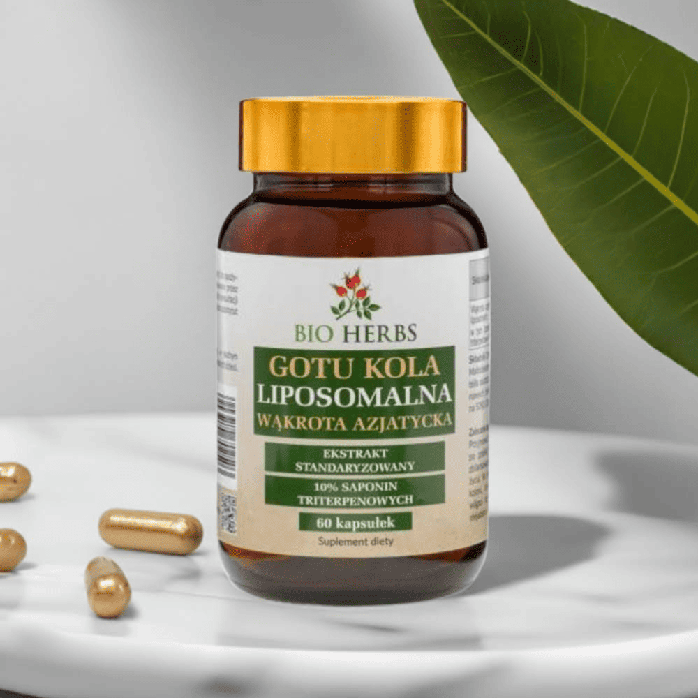 Gotu Kola Liposomalna Bio-Herbs - Suplement dla zdrowego umysłu i pięknej skóry - 60 kapsułek — miniatura 3