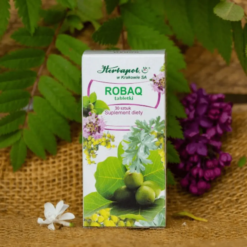 Herbapol ROBAQ 30 tabletek – Naturalne Wsparcie Trawienia i Odporności — miniatura 3