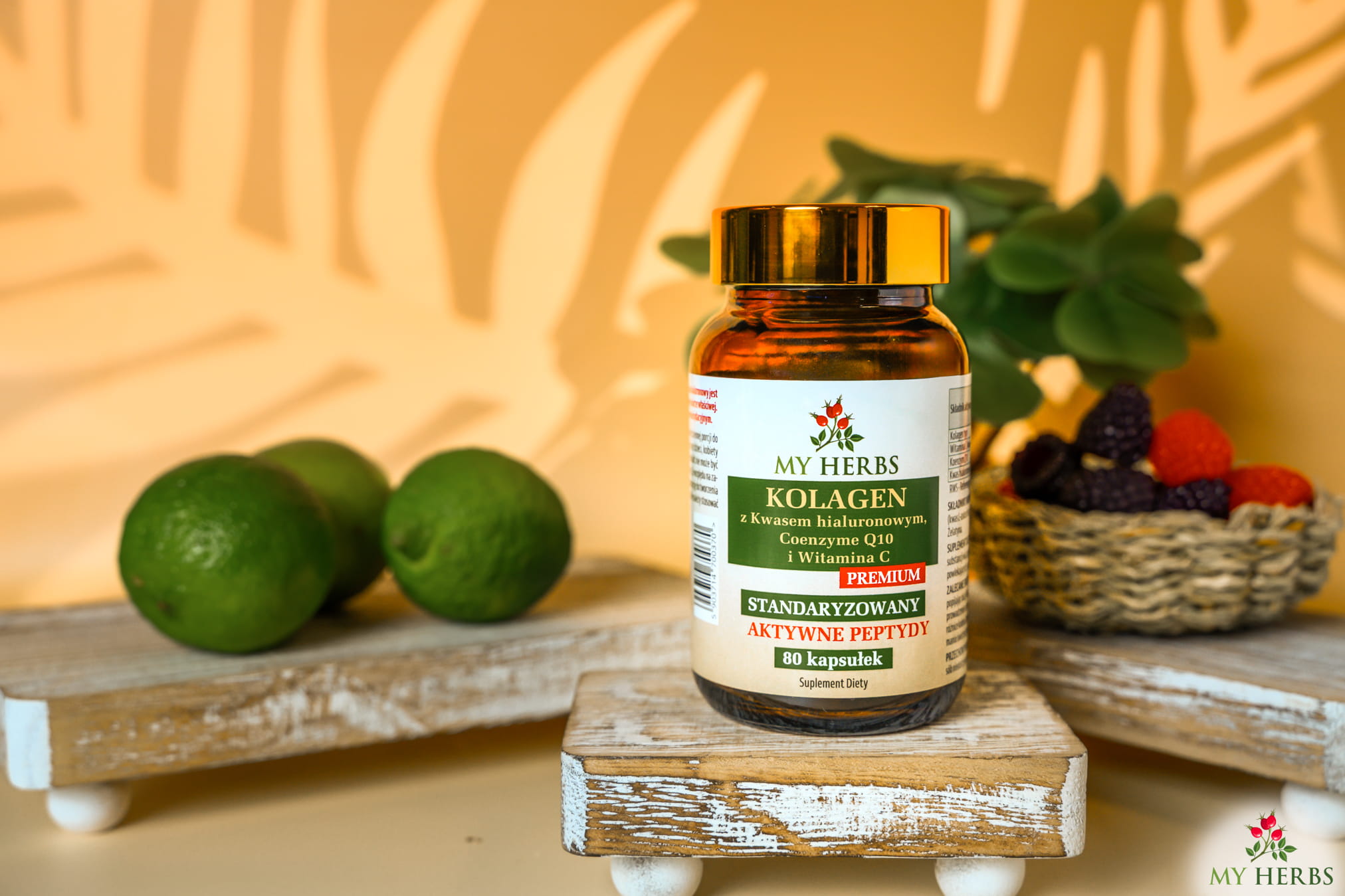 Kolagen Aktywne Peptydy Premium z Kwasem Hialuronowym, Koenzymem Q10 i Witaminą C – Bio Herbs — miniatura 2