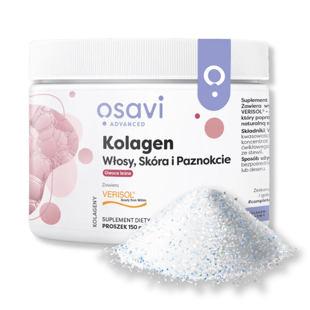 Kolagen na Włosy, Skórę i Paznokcie od OSAVI - Smak Owoców Leśnych | Bioaktywne Peptydy VERISOL® — miniatura 2