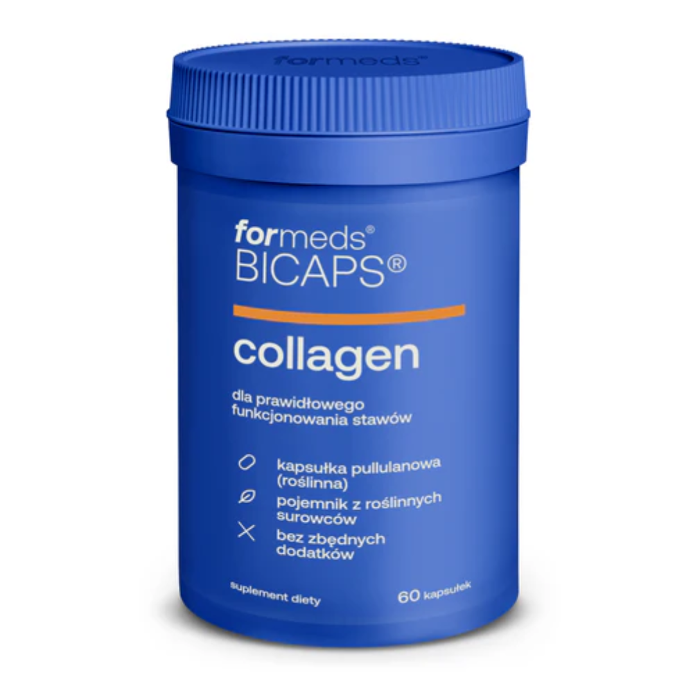 BICAPS Collagen -Niezdenaturowany Typ II + L-Prolina + Witamina C - 60 kapsułek - Formeds