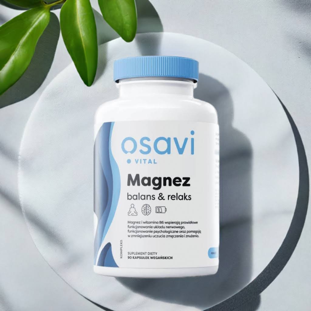 Magnez balans &amp; relaks - 375 mg Magnezu, 90 Wegańskich Kapsułek | OSAVI - Sen, Spokój, Nerwy — miniatura 3