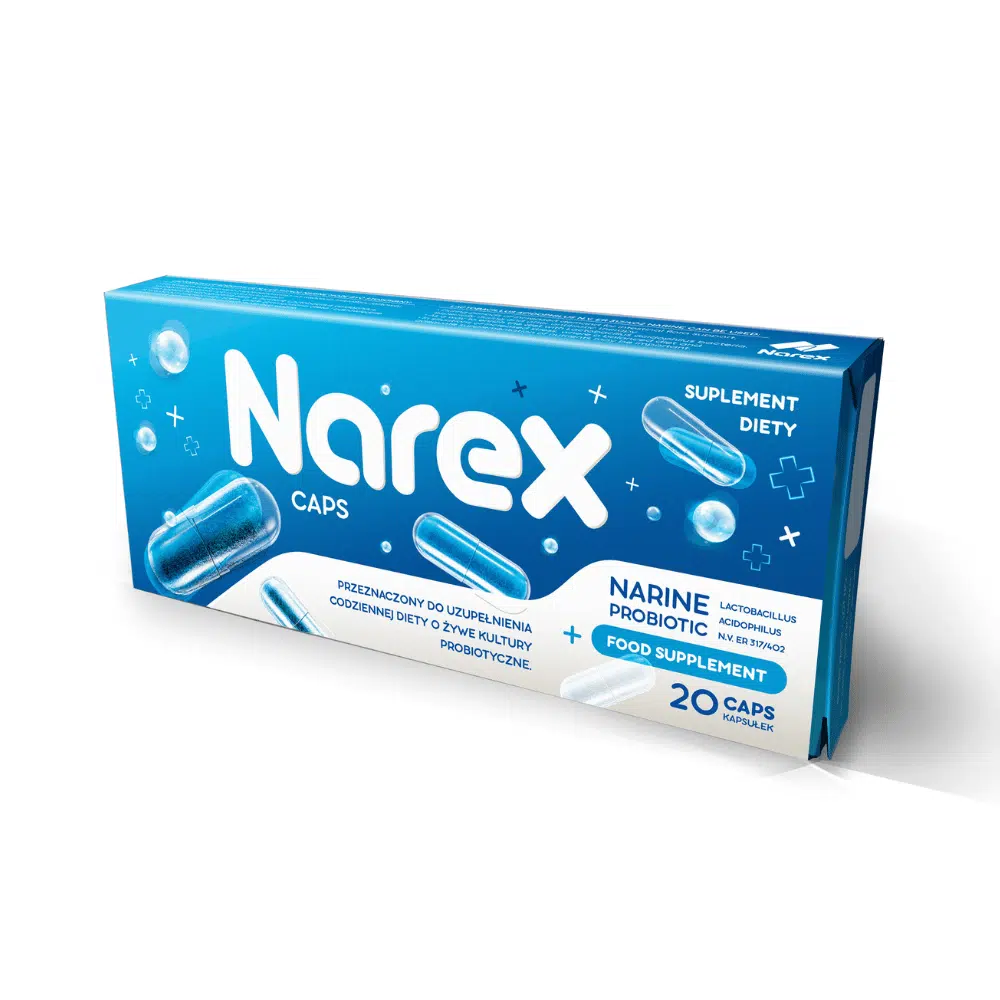 Narex Caps Probiotyk Narine w Kapsułkach - Lactobacillus Acidophilus Er 317/402 - 20 Kapsułek - 1 miesiąc - 6 opak. — zdjęcie 1