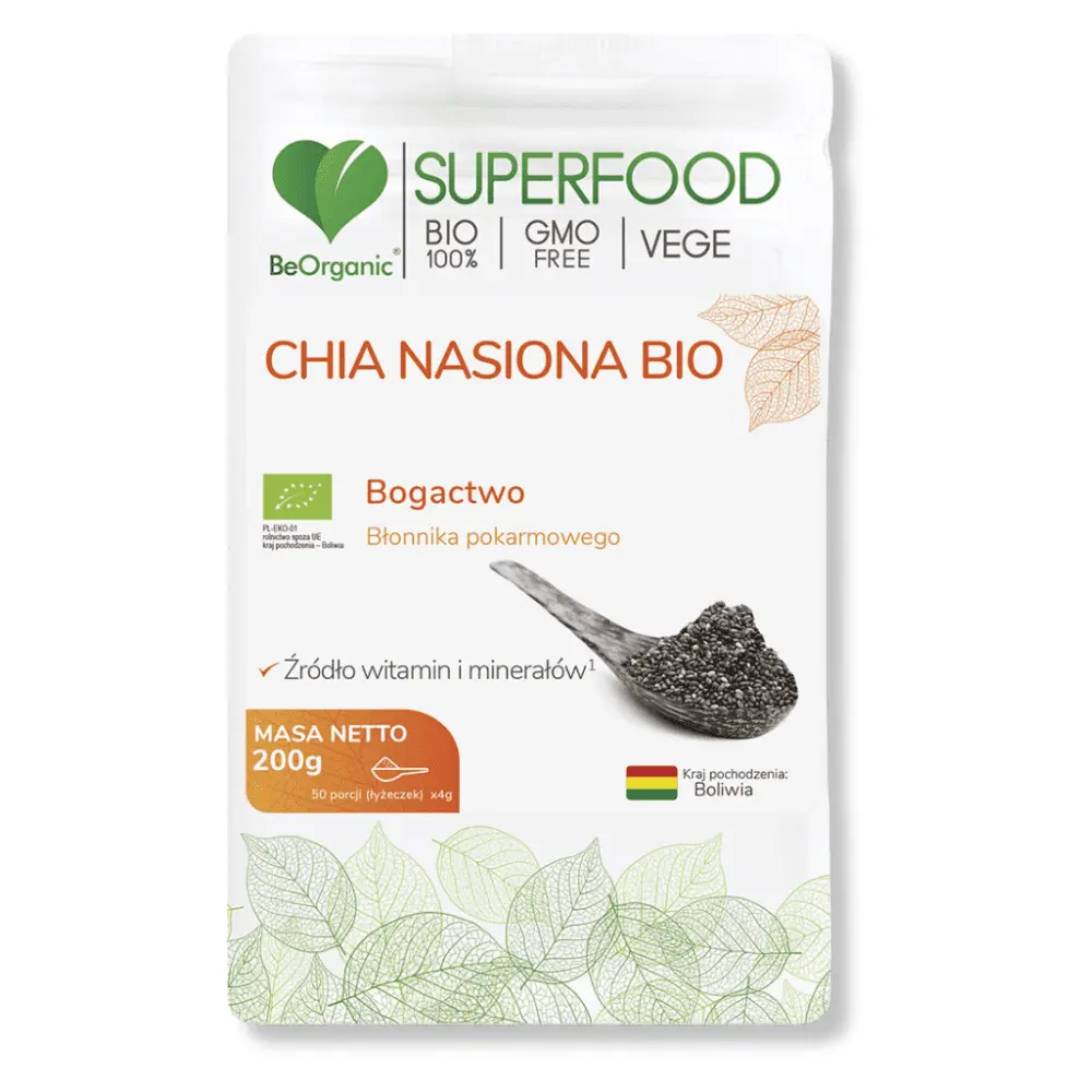Nasiona Chia BIO BeOrganic– skarbnica energii i zdrowia — miniatura 2
