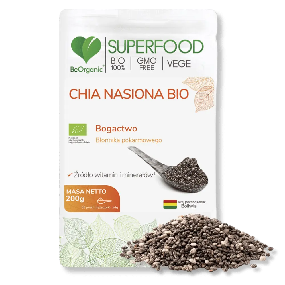 Nasiona Chia BIO BeOrganic– skarbnica energii i zdrowia — miniatura 5