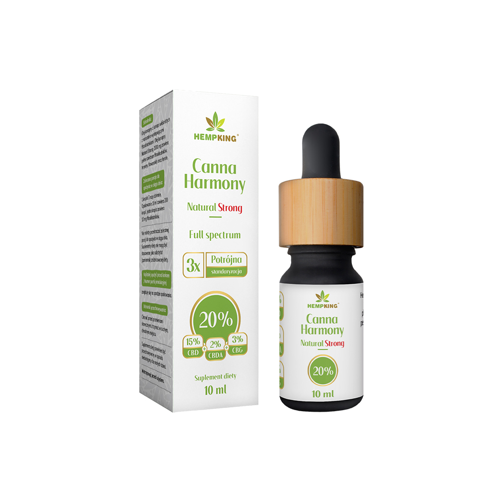 Olej CBD 20% Canna Harmony - 15% CBD + 2% CBDA + 3% CBG Natural Strong 2000 mg - 10 ml — zdjęcie 1