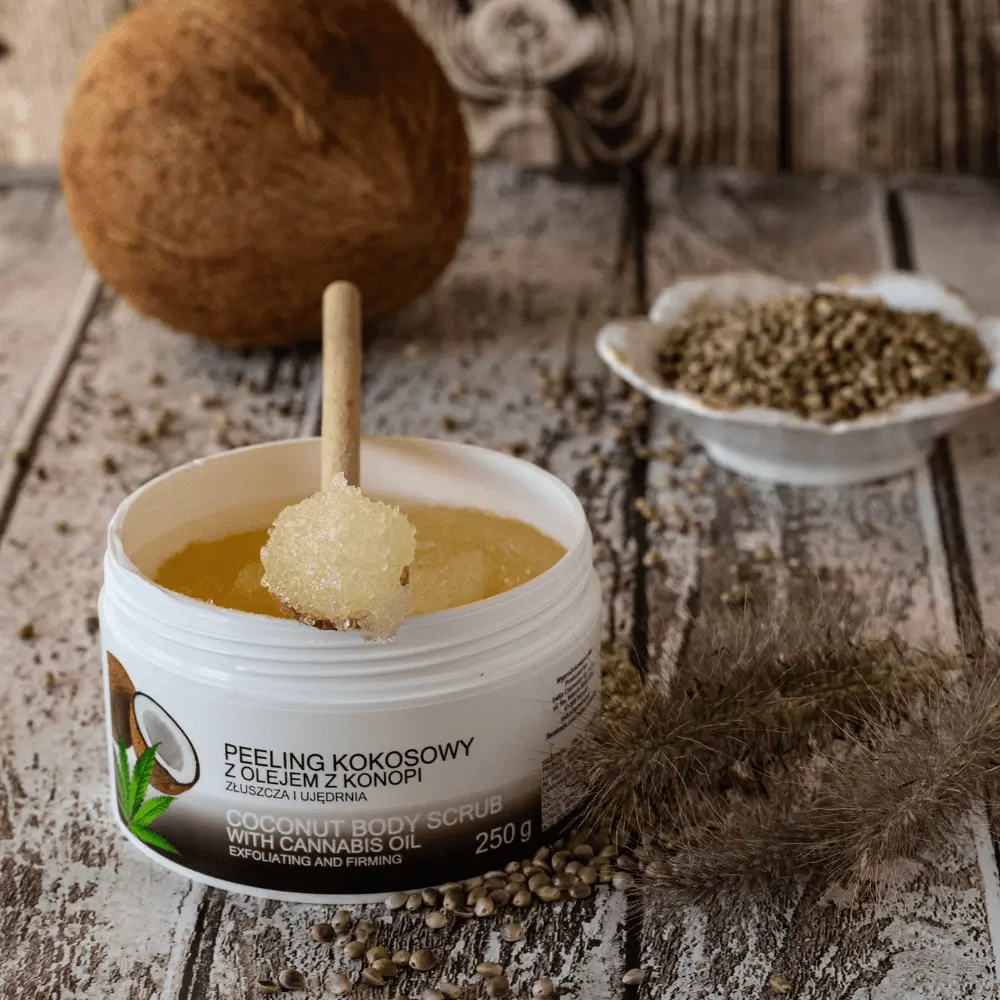 Peeling Kokosowy z olejem konopnym - aromatyczne złuszczanie i odżywienie (250 g) — miniatura 3