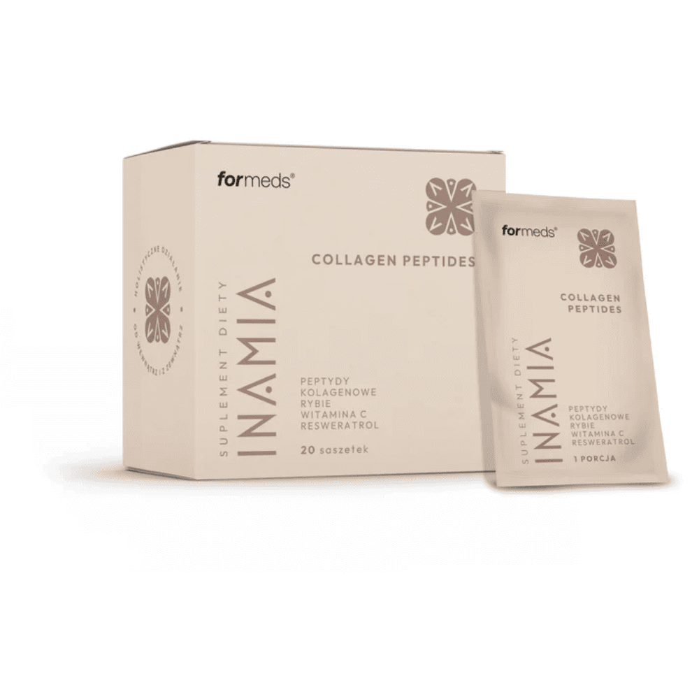 Peptydy Kolagenowe INAMIA Collagen Peptides - 5000 mg Kolagenu Rybiego + Trans-resweratrol + Witamina C - 20 saszetek - Formeds