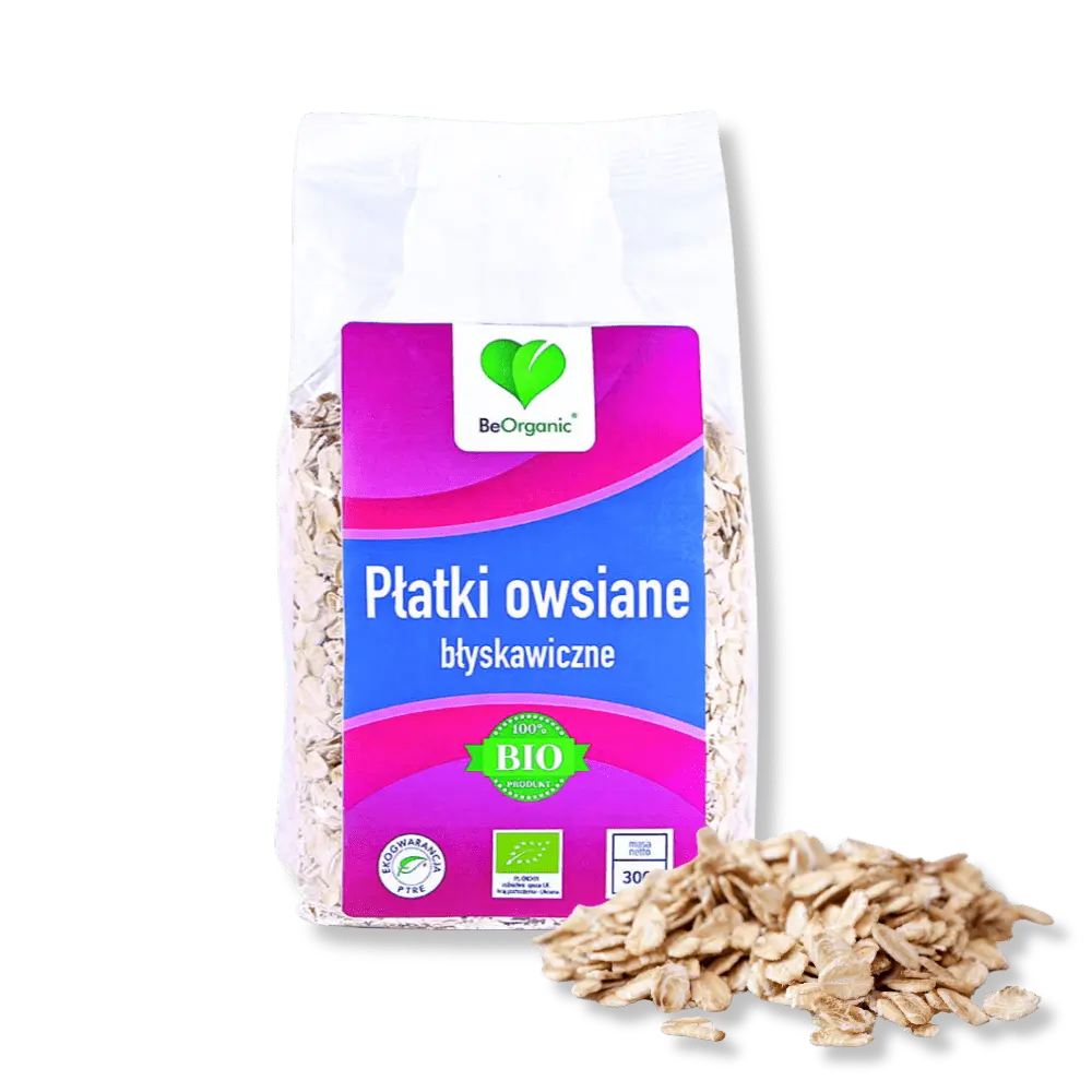Płatki Owsiane Błyskawiczne BeOrganic – Szybkie i Zdrowe Śniadanie — miniatura 2