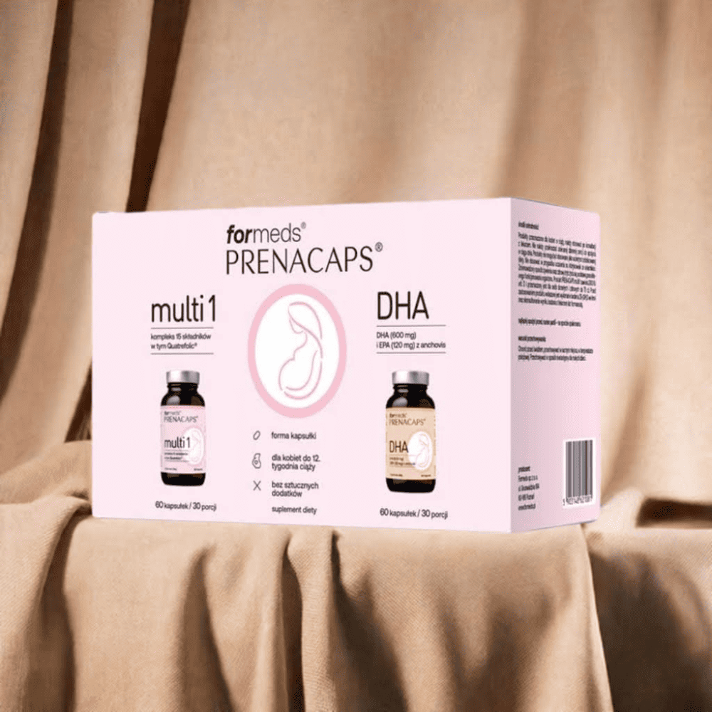 PRENACAPS MULTI 1 + DHA – Kompleksowy zestaw dla kobiet do 12. tygodnia ciąży – Formeds — miniatura 2