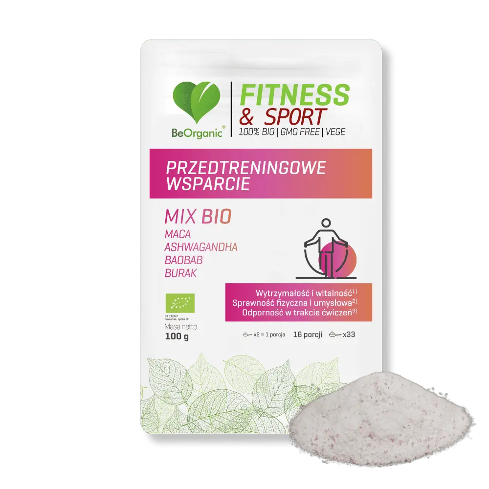Przedtreningowe wsparcie BIO 100g  MIX Superfoods BIO w proszku — miniatura 2