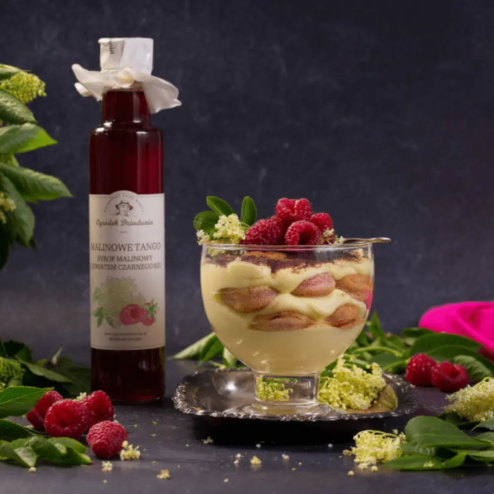 Syrop Malinowy z Kwiatem Czarnego Bzu - Malinowe Tango 315 g - Harmonijna przyjemność dla ciała i ducha — miniatura 2