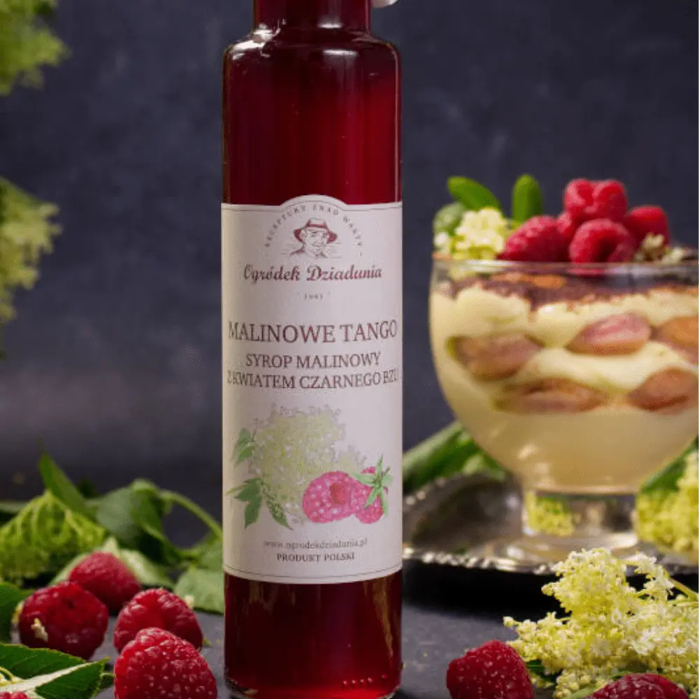Syrop Malinowy z Kwiatem Czarnego Bzu - Malinowe Tango 315 g - Harmonijna przyjemność dla ciała i ducha — miniatura 4