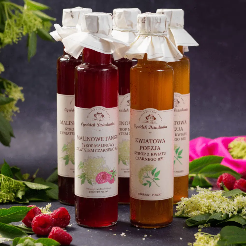 Syrop Malinowy z Kwiatem Czarnego Bzu - Malinowe Tango 315 g - Harmonijna przyjemność dla ciała i ducha — miniatura 5
