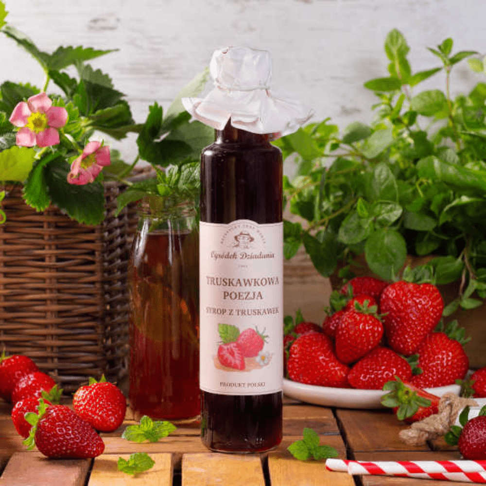 Syrop z Truskawek - Truskawkowa Poezja 315 g - Słońce w szklance — miniatura 4