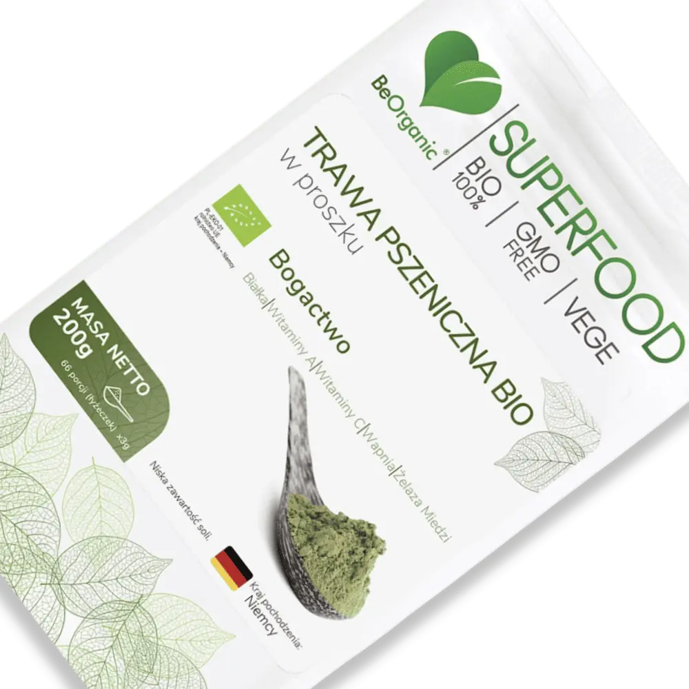 Trawa pszeniczna BIO BeOrganic w proszku – zielony koktajl zdrowia — miniatura 3