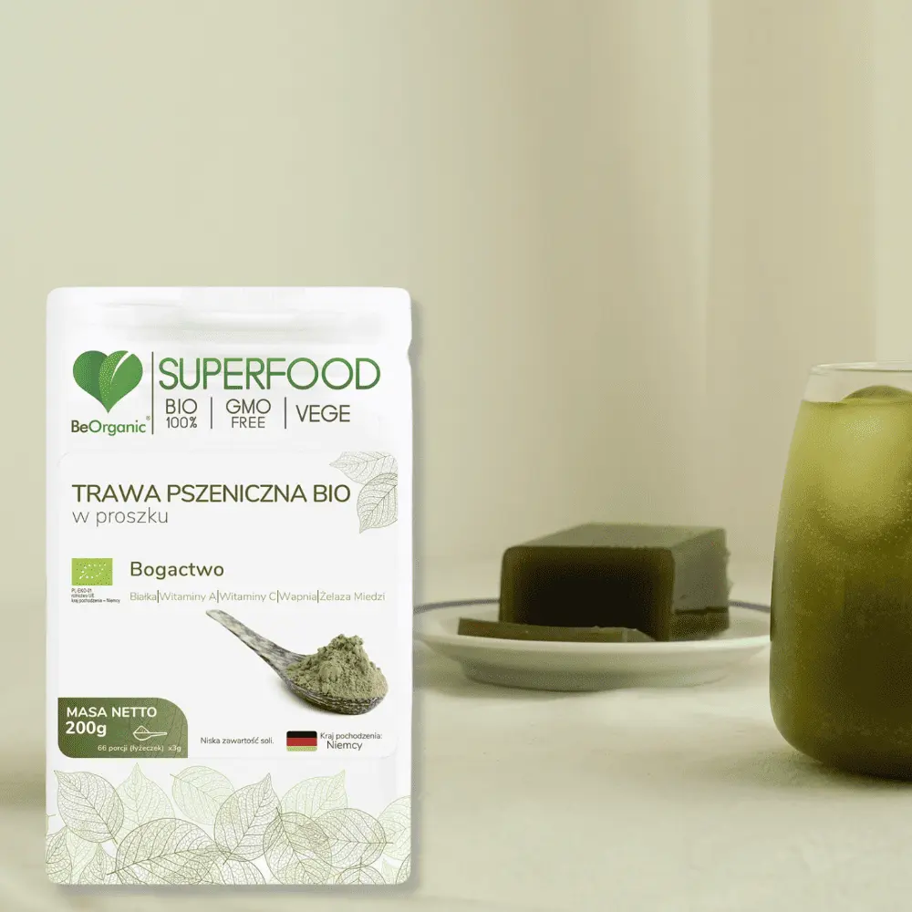 Trawa pszeniczna BIO BeOrganic w proszku – zielony koktajl zdrowia — miniatura 4