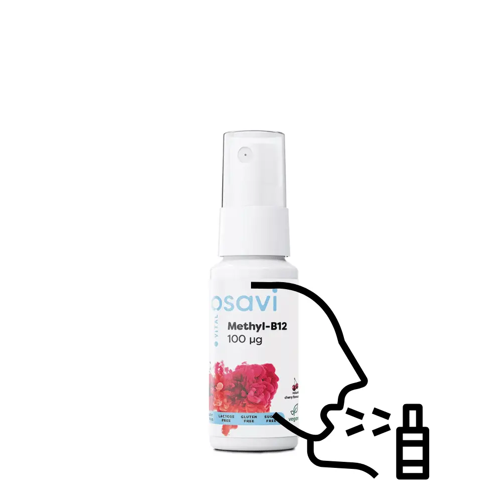 Witamina B12, Metylokobalamina, 100 µg – Spray Doustny 25 ml, Smak Wiśniowy – Osavi 🍒 — miniatura 2