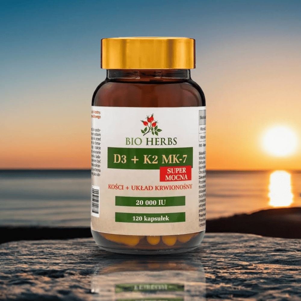 Witamina D3 K2 MK7 Kapsułki (20 000 IU) Bio Herbs - Mocne Kości i Zdrowe Serce - 120 kapsułek — miniatura 4